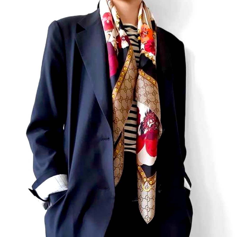 Gucci GG Floral scarf AUTHENTIC 💯